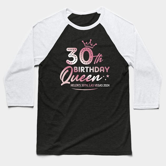 ROSE GOLD 30th Birthday Queen Las vegas Bday Gift For Women Mother day Baseball T-Shirt by FortuneFrenzy